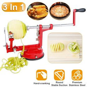 3 In 1 Rotation Apple Peeler Fruit Core Slicer Kitchen Hand Tool