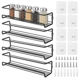 4Pcs Wall Mount Spice/Seasoning Rack Organizer