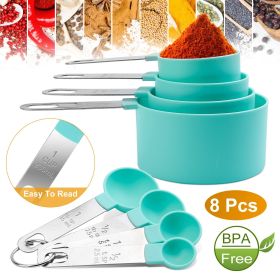 8Pcs Plastic Measuring Cups Kitchen Utensil Tools