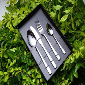 4 Piece Flatware Silverware Stainless Steel Set with Gift Box