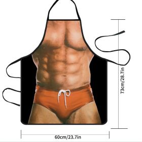 1pc Funny Muscle Men Apron; 23.7"x18.7"