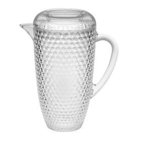 2.5 Quarts Designer Diamond Cut Acrylic Pitcher with Lid,