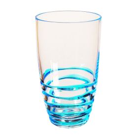 Designer Acrylic Swirl Blue Hi Ball Tumbler Set of 4 (20oz)