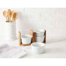 Better Homes & Gardens Acacia Wood Ramekin Caddy Set