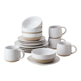 Better Homes  Abbott White Stoneware 16-Piece Dinnerware Set