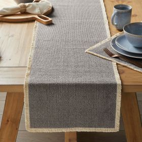 Better Homes Cotton-Rich 14" x 90" Table Runner, Grey