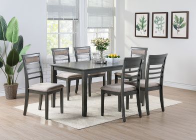 Antique Grey Finish Dinette 7pc Breakfast Dining Table