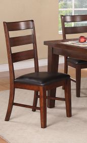 Antique Walnut Finish Solid Wood Set of 2pc Chairs