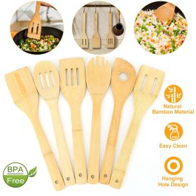 6Pcs Wooden Utensil Bamboo Spoons Spatula Cooking Tools