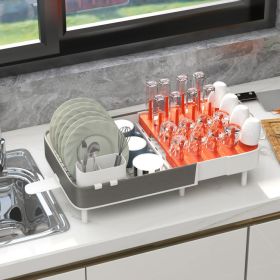 Expandable Dish Drying Rack with Detachable Utensil Holder