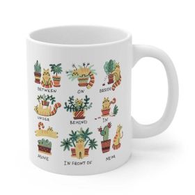 Purrfect Combo Cat and Plants Coffee Mug