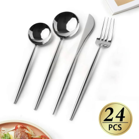 Silverware 24 Piece Stainless Steel Flatware Cutlery Set