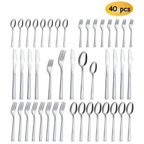 40 Piece Hunnycook Stainless Steel Flatware Set