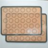 2-pack non-stick silicone baking mats with macaron templates