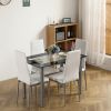 110cm Dining Table Tempered Glass Dining Table