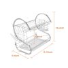 2 Tier Stainless Steel Dish Drying Rack Cutlery Holder Shelf