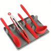 1pcs Silicone Utensil Spoon and Fork Rest With Drip Pad