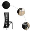 4pcs long backrest square hollow decoration PU leather dining chair round tube black cushion electroplating chair leg N201(Replace encoding13029118)