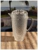 2.5 Quarts Designer Diamond Cut Acrylic Pitcher with Lid,