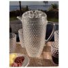 2.5 Quarts Designer Diamond Cut Acrylic Pitcher with Lid,