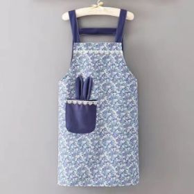 1pc Polyester Cotton Cooking Apron (Color: Blue)