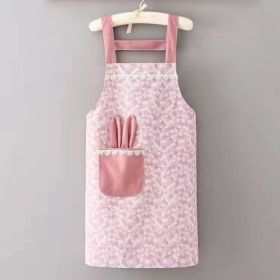 1pc Polyester Cotton Cooking Apron (Color: Pink)