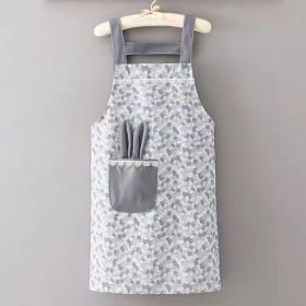 1pc Polyester Cotton Cooking Apron (Color: Grey)