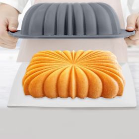 Silicone Toast Cake Pan Rectangle Flower (Color: Grey)