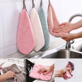 Kitchen daily dish towel; cloth; kitchen rag; non-stick oil; (Color: 25x25cm White)