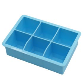 1pc Ice Cube Trays With Lid Food Flexible Easy Release Square Shaped Ice Maker (Color: 6 Ice Trays With Lids - Blue)