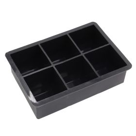 1pc Ice Cube Trays With Lid Food Flexible Easy Release Square Shaped Ice Maker (Color: 6 Ice Trays With Lids - Black)