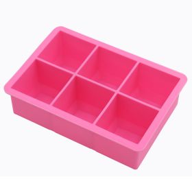 1pc Ice Cube Trays With Lid Food Flexible Easy Release Square Shaped Ice Maker (Color: 6 Ice Trays With Lids - Pink)