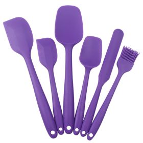 6pcs Silicone Kitchenware Set Scraper; Spatula; Baking Tools (Color: 6PCS Purple)