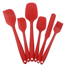 6pcs Silicone Kitchenware Set Scraper; Spatula; Baking Tools (Color: 6PCS Red)