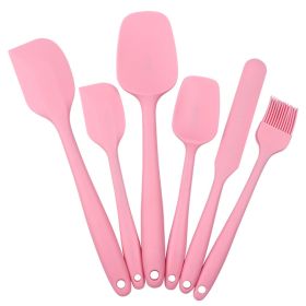 6pcs Silicone Kitchenware Set Scraper; Spatula; Baking Tools (Color: 6PCS Pink)