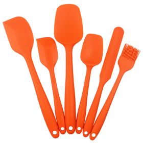 6pcs Silicone Kitchenware Set Scraper; Spatula; Baking Tools (Color: 6PCS Orange)