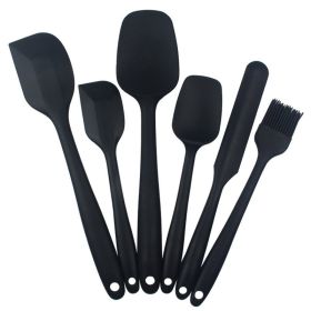 6pcs Silicone Kitchenware Set Scraper; Spatula; Baking Tools (Color: 6PCS Black)