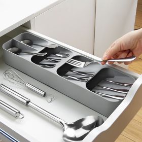 Multifunctional Knife And Fork Compartment Storage Box (Material: Plastic)