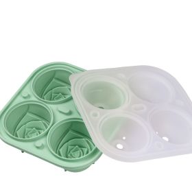 1pc Rose Ice Cube Mold Tray For Whiskey Cocktail Refrigerator Kitchen Utensils (Quantity: 1pc, Color: Moxa Green)