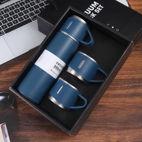 1pc/1Set Stainless Steel Thermal Cup With Gift Box Set (Color: Blue + Gift Box + 2 Cup Covers)