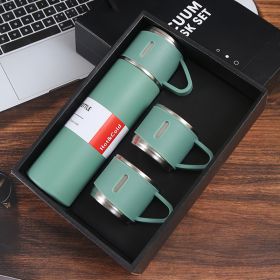 1pc/1Set Stainless Steel Thermal Cup With Gift Box Set (Color: Green + Gift Box + 2 Cup Covers)