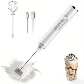 2pcs Milk Frother Stainless Whisk Heads Set (Color: White)