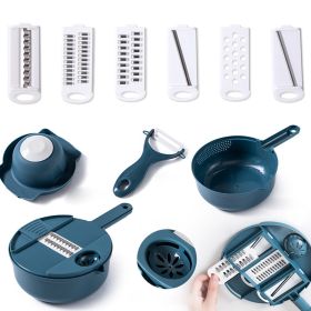 1pc Multifunctional Vegetable Potato Shredded Grater (Color: Blue--Six Blades)