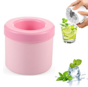 Cylinder Silicone Ice Cube Mold Mini 3D Ice Cubes Maker (Color: Pink)