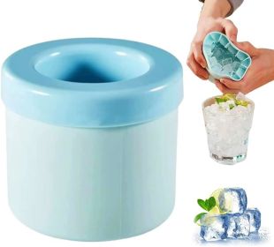 Cylinder Silicone Ice Cube Mold Mini 3D Ice Cubes Maker (Color: Blue)