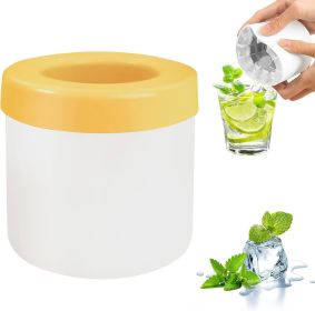 Cylinder Silicone Ice Cube Mold Mini 3D Ice Cubes Maker (Color: Yellow)