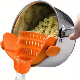 1pc Silicone Pot  And Pasta Strainer, Kitchen Gadgets (Quantity: 1 Pack Orange)