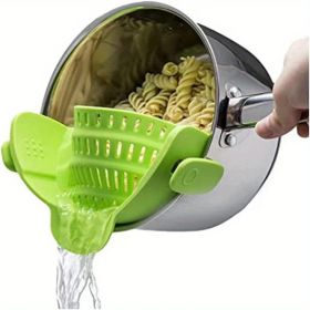 1pc Silicone Pot  And Pasta Strainer, Kitchen Gadgets (Quantity: 1 Pack Green)