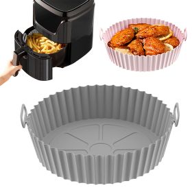 Air Fryer Silicone Pot Basket (Color: Pink + Gray)