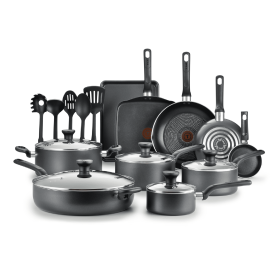 Easy Care Nonstick 20 Piece Cookware Set, Grey (Actual Color: Gray)